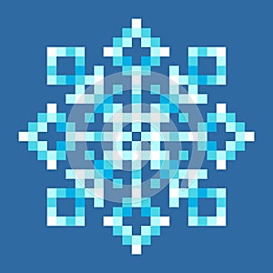 8-Bit Pixel Snowflake
