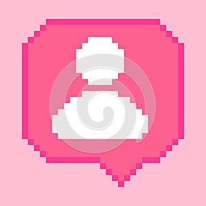 8 bit subscriber follower bubble icon