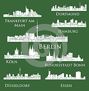 8 city in Germany, Deutschland ( Berlin, Hamburg, Essen, Dusseldorf, Dortmund, Frankfurt am Main, Bonn, Koln )