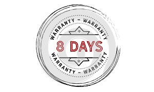 8 days warranty illustration design stamp