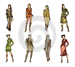 8 different fashion models