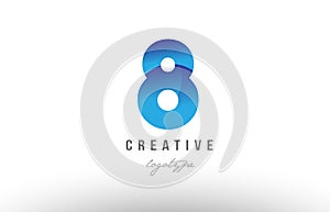 8 eight blue gradient number numeral digit logo icon design