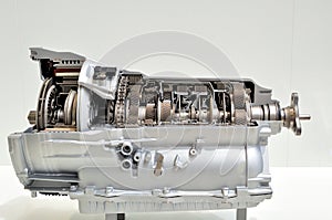 8 gear Plug-in Hybrid gearbox isolated.