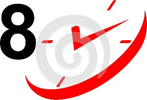 8 hour clock icon