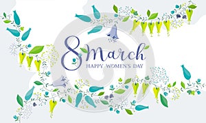 8 March flower greeting card