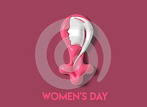 8 march Happy Women\'s Day with Space of Your Text 3D Render Illustration Design