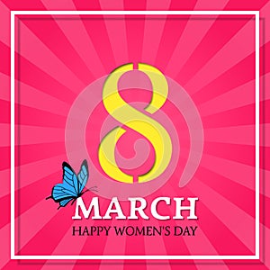 8 March, Happy Women`s Day. Vector background.