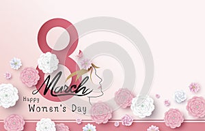 8 March Happy Women`s Day vector illustration