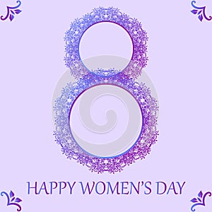 8 March international women`s day card 2