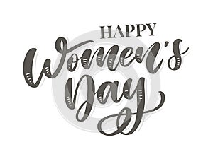 8 March International Women`s Day design with handwritten lettering