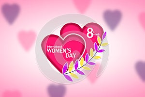 8 March International Women`s Day. Greeting card