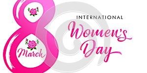 8 March. International Women`s day greeting card