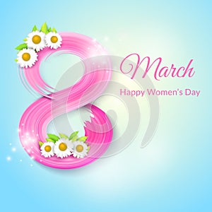 8 March, International Women`s Day. Greeting card