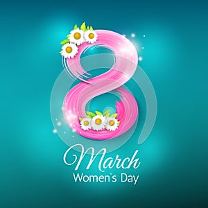 8 March, International Women`s Day. Greeting card