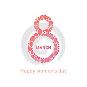 8 March International Women`s Day, modern simple design,