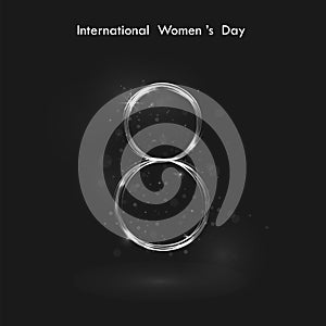8 March logo vector design with international women`s day