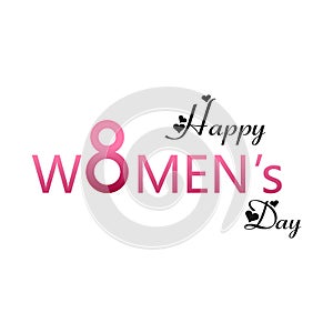 8 March logo vector design with international women`s day icon.Women`s day symbol.Minimalistic design for international women`s
