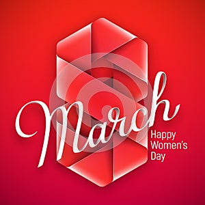 8 March. Vector greeting card for International Women`s Day.