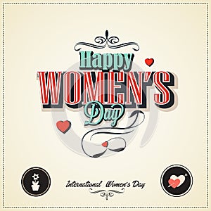 8 march womans day with vintage stly