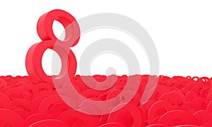 8 March Women's Day. Colorful numbers background.