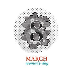 8 March Women`s Day greeting card