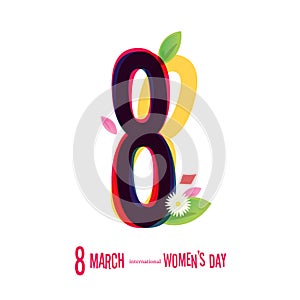 8 March Women`s Day greeting card