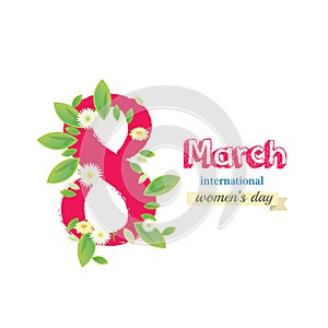 8 March Women`s Day greeting card