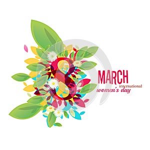8 March Women`s Day greeting card