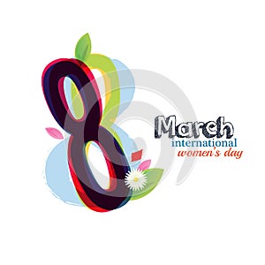 8 March Women`s Day greeting card