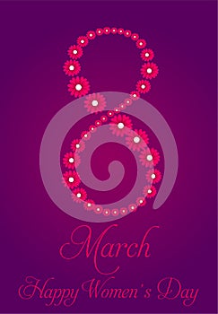 8 march women`s day poster