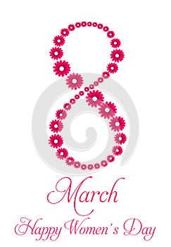 8 march women`s day white flyer