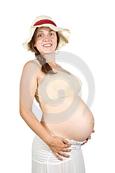 8 months pregnant woman