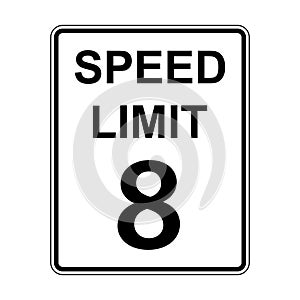 8 MPH road traffic sign icon vector for graphic design, logo, website, social media, mobile app, UI illustration