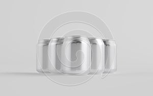 8 oz. / 250ml Stubby Aluminium Beverage Can Mockup - Multiple Cans.  3D Illustration