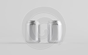 8 oz. / 250ml Stubby Aluminium Beverage Can Mockup - Two Cans.  3D Illustration