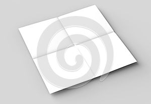 8 page leaflet - French fold square brochure mock up isolated on