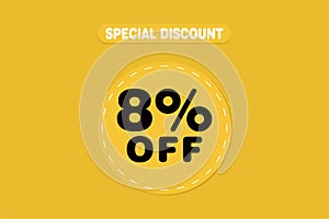 8 percent Sale and discount labels. price off tag icon flat design