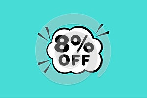 8 percent Sale and discount labels. price off tag icon flat design