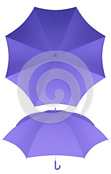 8 rib purple umbrella isolated