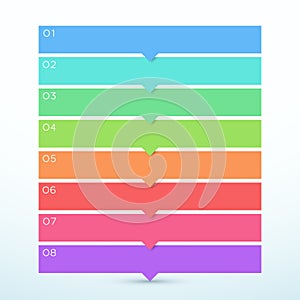 8 Step Arrow List Colorful Banners Infographic Diagram