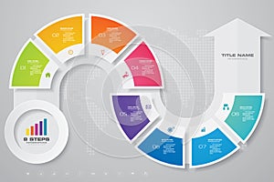 8 steps of arrow infografics template. for your presentation.