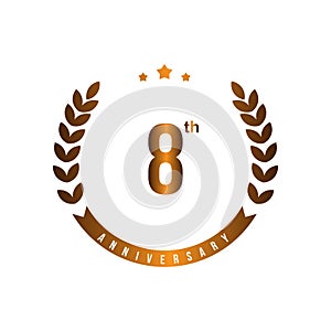 8 Th Anniversary Vector Template Design Illustration