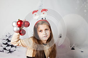 8 year old girl, Christmas portrait