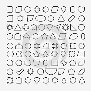 80 basic shapes outline eps 10