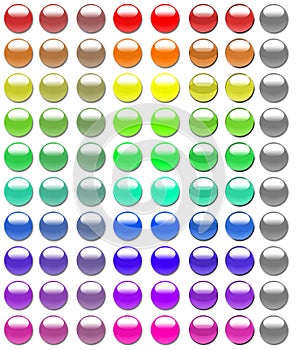 80 Glass Buttons