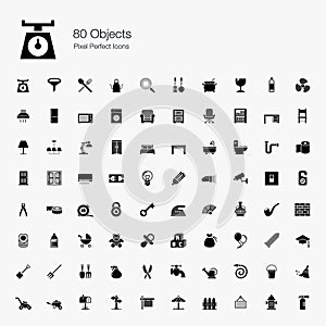 80 Objects Pixel Perfect Icons