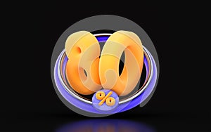 80 percent discount in ring circle on dark background 3d render concept