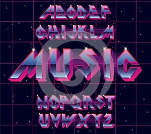 80 s retro alphabet font.