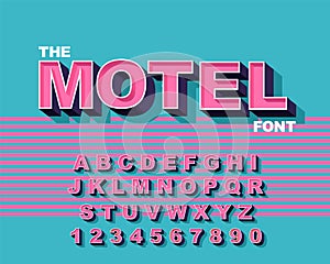 80 s retro alphabet font. Vintage Alphabet vector 80 s, 90 s Old style graphic.