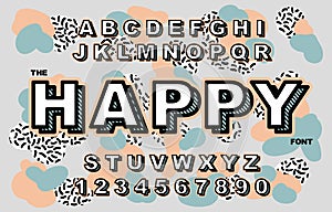 80 s retro alphabet font. Vintage Alphabet vector 80 s, 90 s Old style graphic.